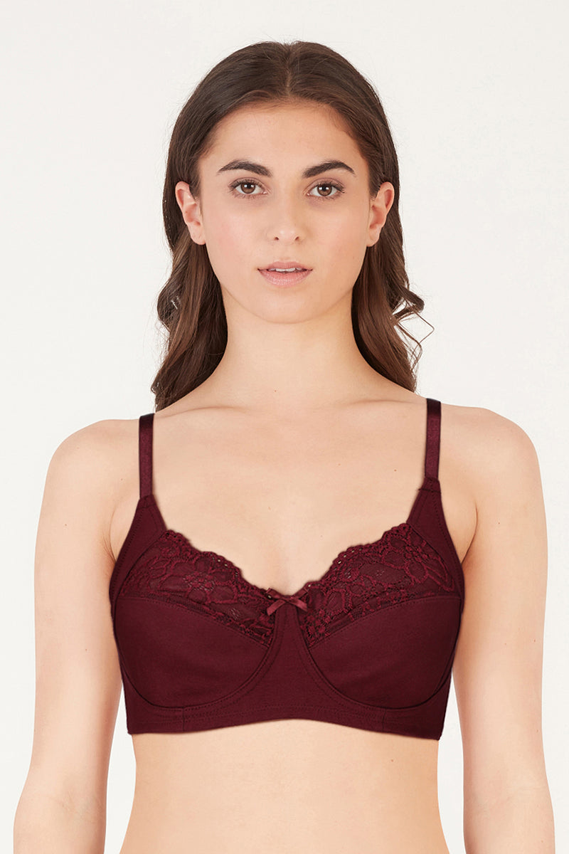 BLS - Cansu Non Wired And Non Padded Cotton Bra - Berry – British Lingerie  Studio Pakistan