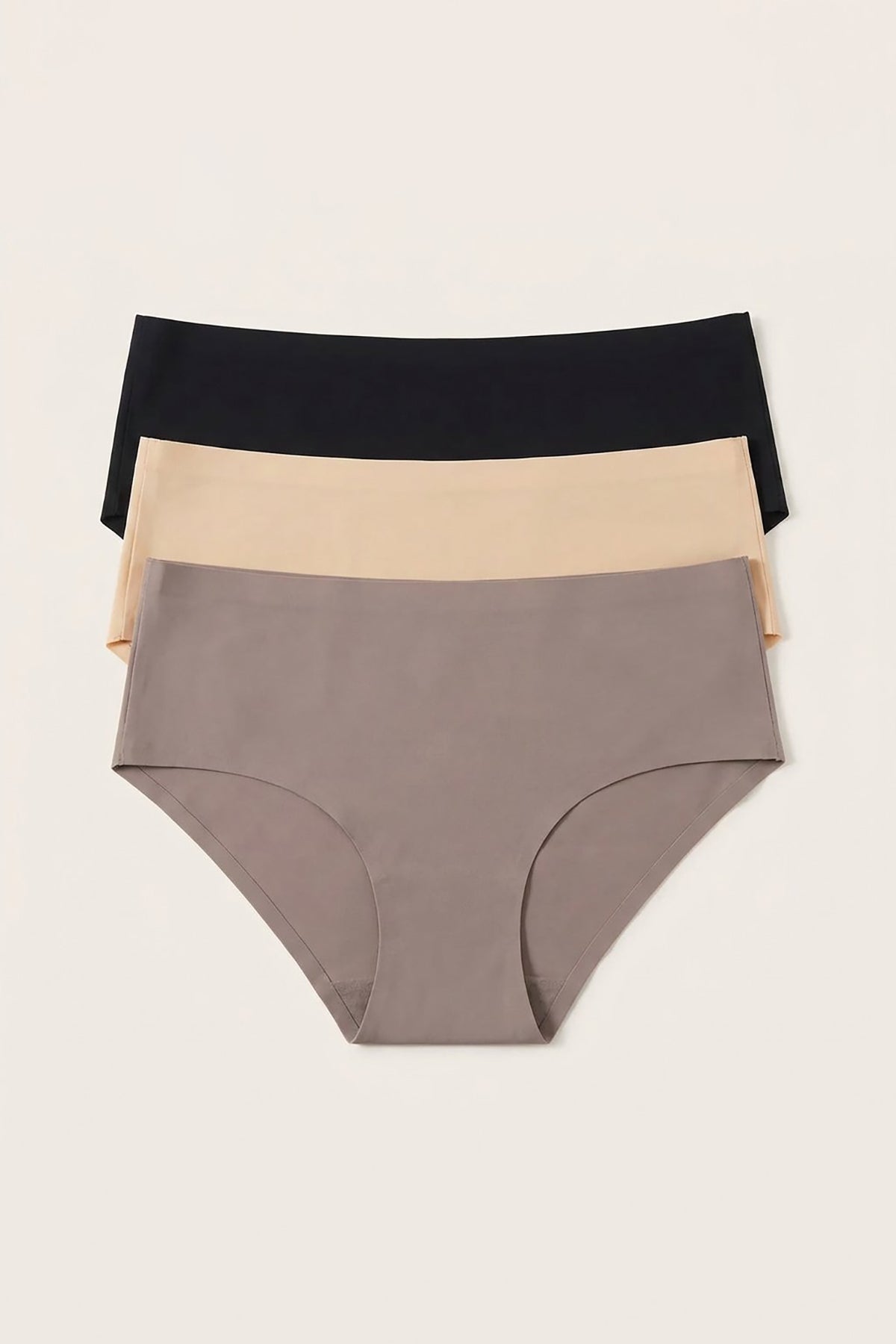 BLS - Seamless Panty Pack Of 3 - Black-Dark Beige-Coffee
