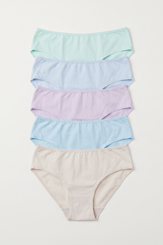 BLS - Lilac Mid Rise Cotton Panty - Pack Of 5